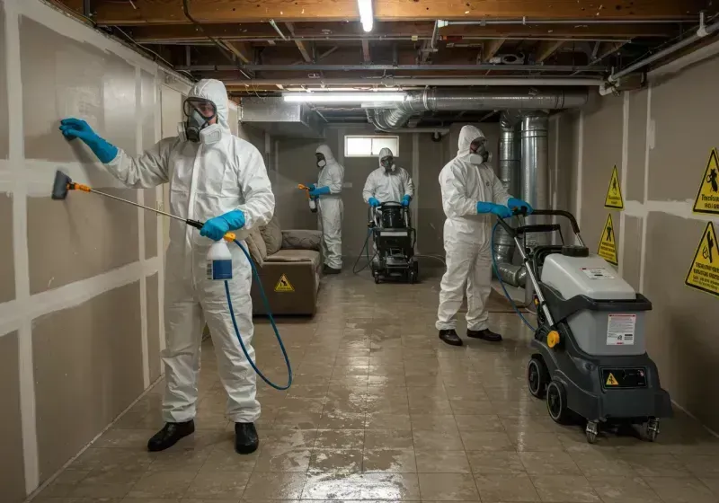 Basement Moisture Removal and Structural Drying process in Farmington, NH